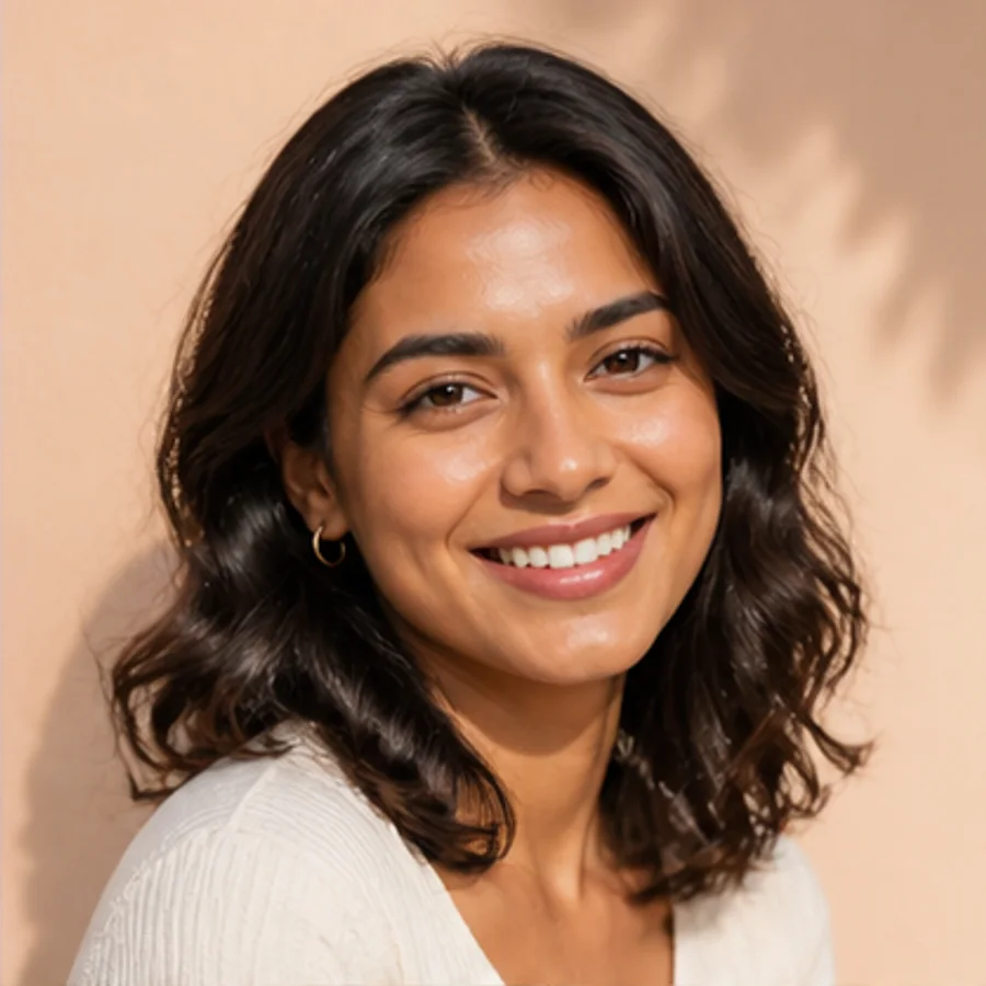 Open-minded woman portrait