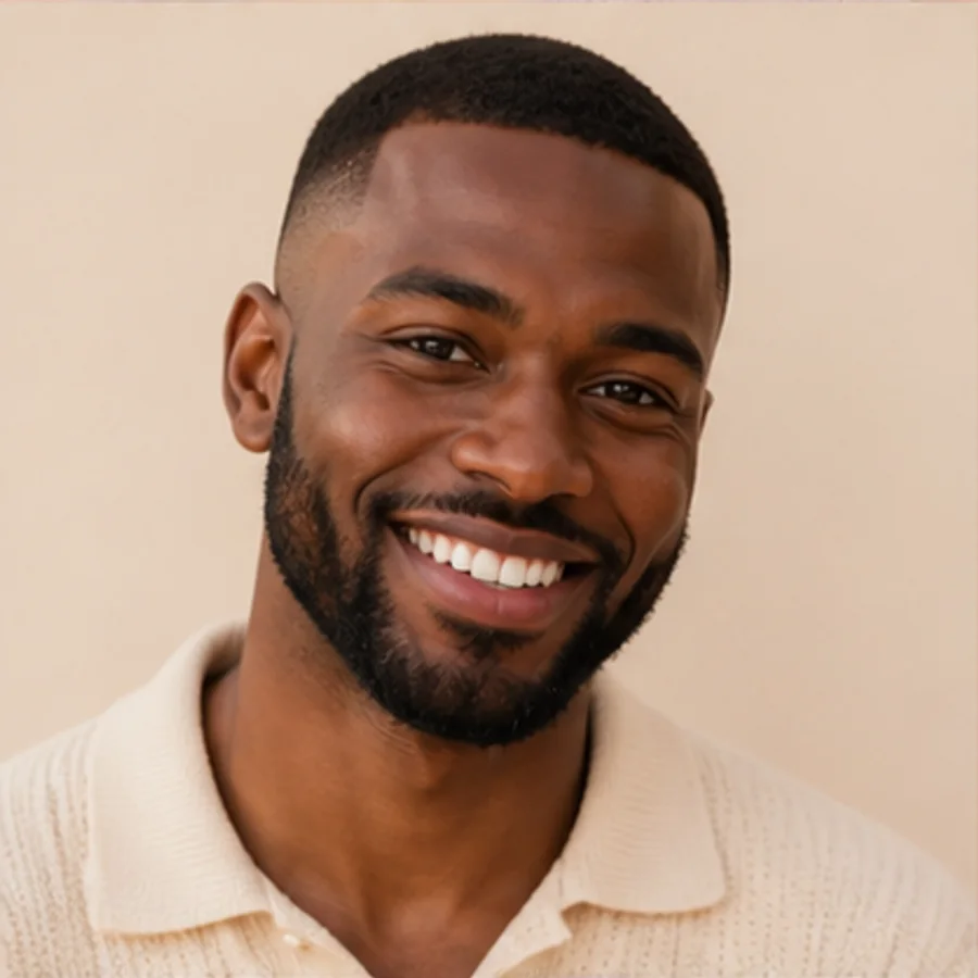 Smiling bisexual man