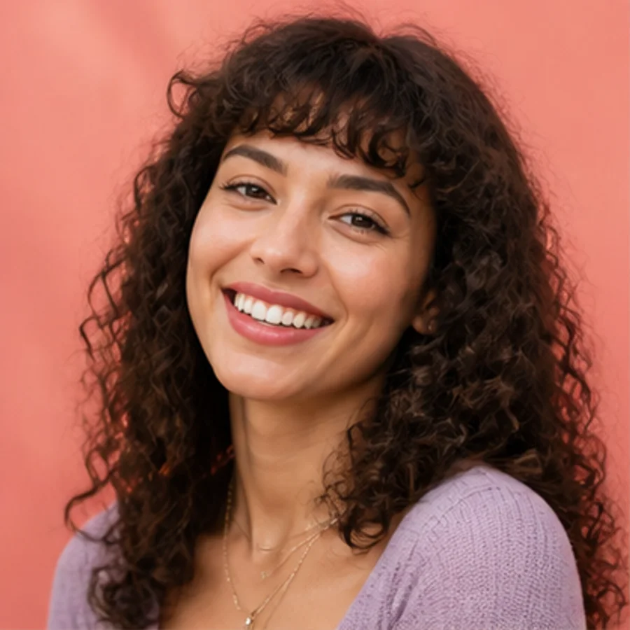 Smiling bisexual woman